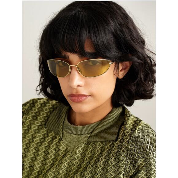 NEW!!! Loewe LW40164U 32E Gold Metal Frame Sunglasses with Amber Lenses main image 5